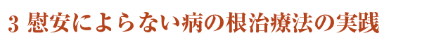慰安によらない病の根治療法の実践